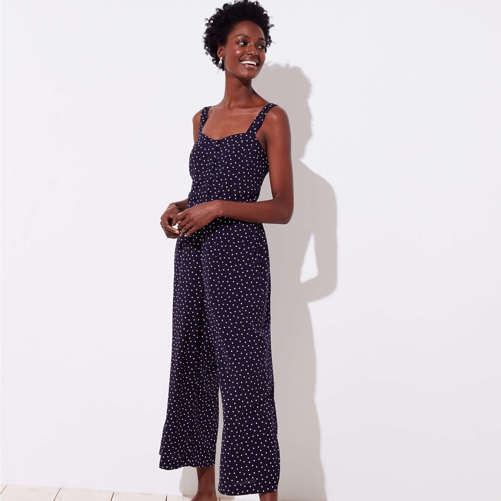LOFT dotted jumpsuit size 0